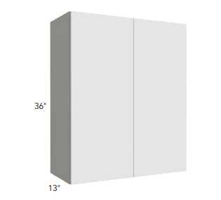 36" HIGH WALL CABINETS- DOUBLE DOOR - Bianco Gloss