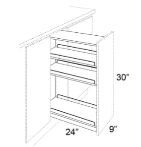 PULL OUT SPICE RACK WITHOUT CABINET - Shaker Pearl
