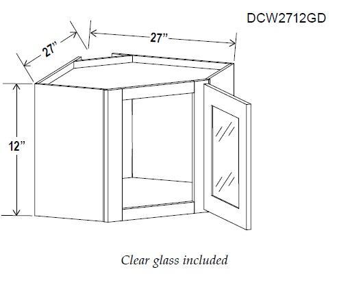DIAGONAL CORNER WALL GLASS DOOR - Charleston Saddle