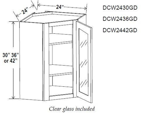 DIAGONAL CORNER WALL GLASS DOOR - Retro Gray