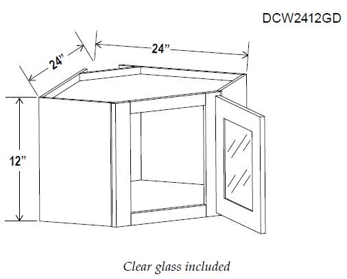 DIAGONAL CORNER WALL GLASS DOOR - Retro White