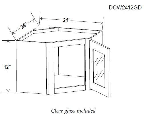 DIAGONAL CORNER WALL GLASS DOOR - Charleston Saddle