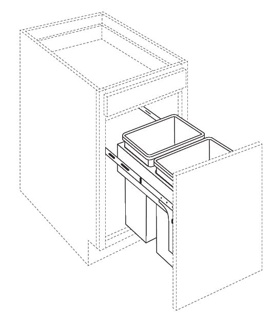 TRASH CAN PULL OUT WITHOUT CABINET - Shaker White