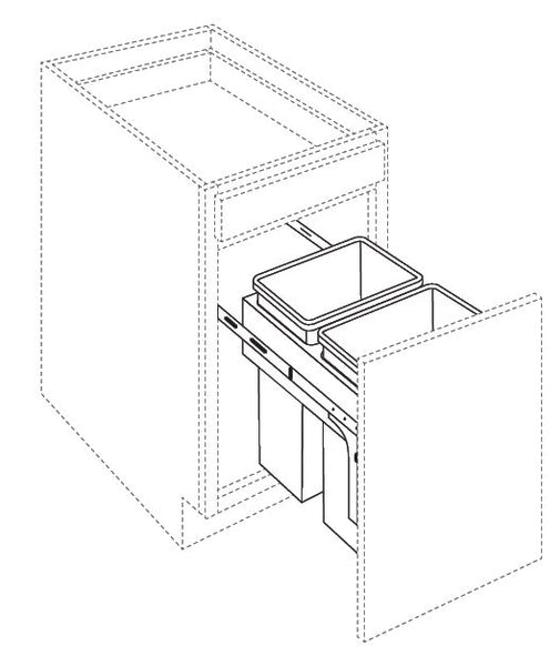TRASH CAN PULL OUT WITHOUT CABINET - Shaker B. Gray