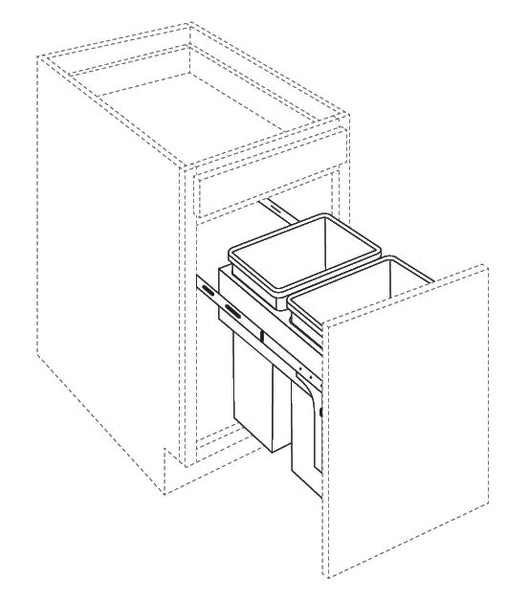 TRASH CAN PULL OUT WITHOUT CABINET - Ashen Gray