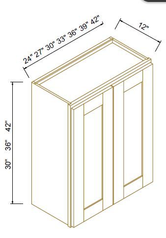 30" HIGH WALL CABINETS- DOUBLE DOOR - Escada White