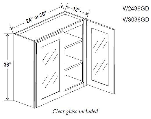 WALL CABINETS - DOUBLE GLASS DOORS - Charleston Saddle