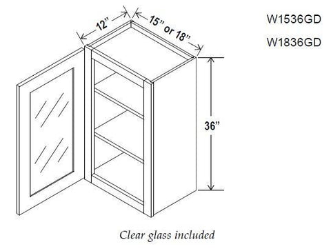 WALL CABINETS - SINGLE GLASS DOOR - Retro Gray