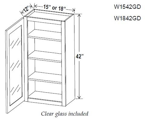 WALL CABINETS - SINGLE GLASS DOOR - Retro White