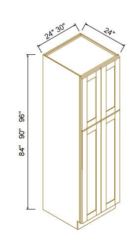 TALL PANTRY - DOUBLE DOOR - Escada White